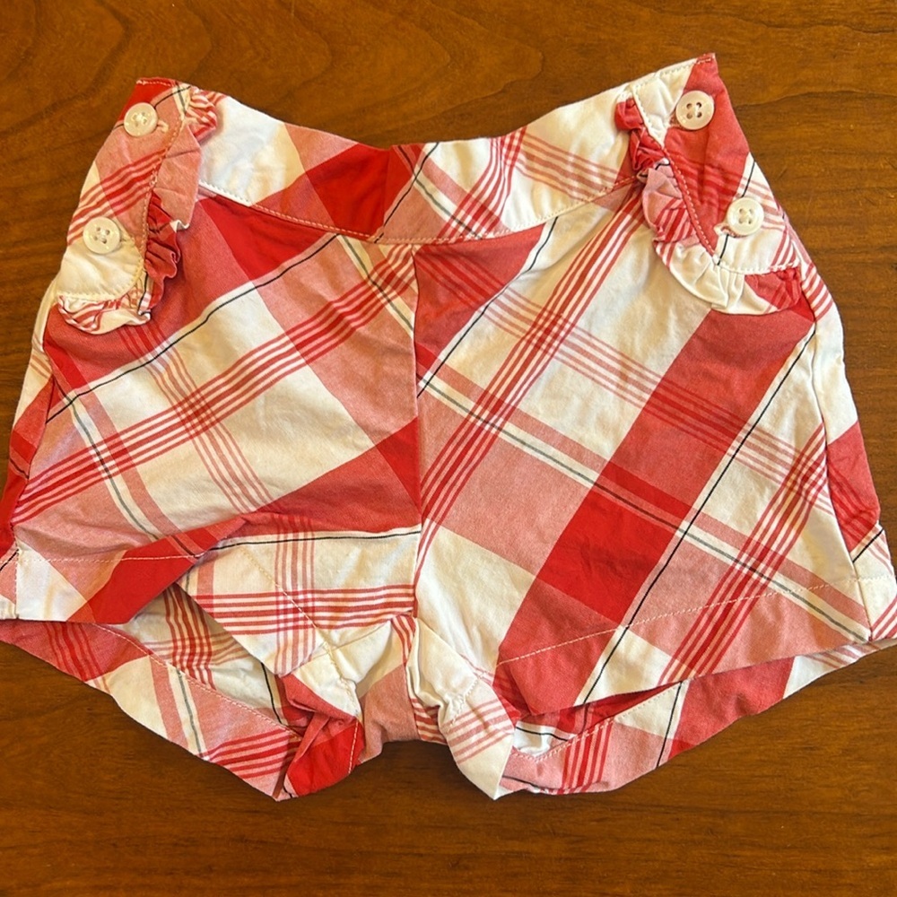 BOGO SALE 🎉 Janie & Jack red white plaid shorts 6-12 months